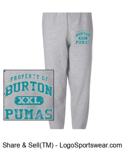 Property of Burton Pumas Distressed Graphic Sweatpants Design Zoom
